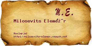 Milosevits Elemér névjegykártya