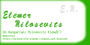 elemer milosevits business card